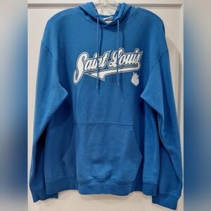 Knights Apparel Blue Saint Louis Hoodie Sz Lg Sweatshirt Front Pocket